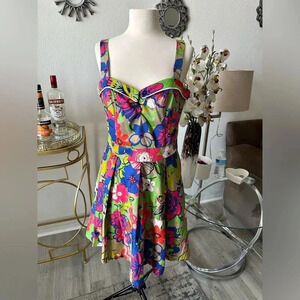 Womens Beach Bash Colorful Midi sundress size M